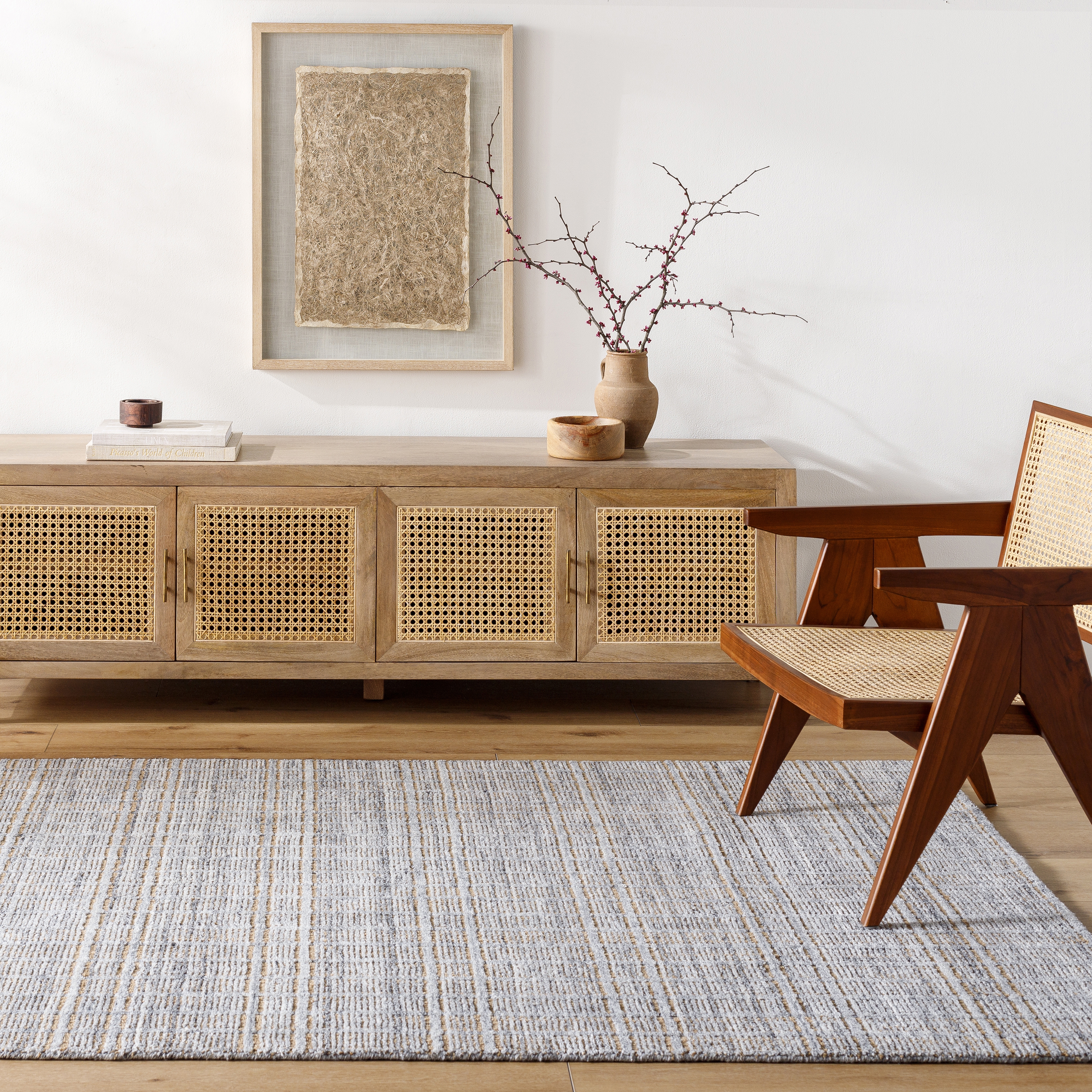 Shivan Gray Indoor 8' x 10' Handmade Rug - Image 1