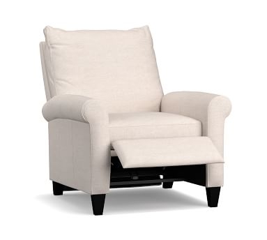 Simon Roll Arm Upholstered Recliner, Polyester Wrapped Cushions, Performance Chateau Basketweave Ivory - Image 1