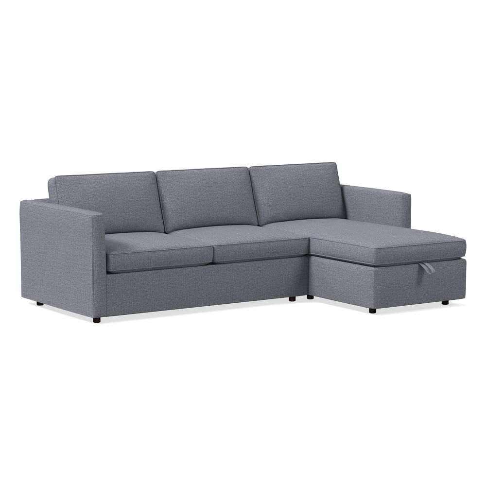 Harris 101" Right Multi Seat 2-Piece Chaise Sectional w/ Storage, Standard Depth, Performance Yarn Dyed Linen Weave, graphite - Image 0