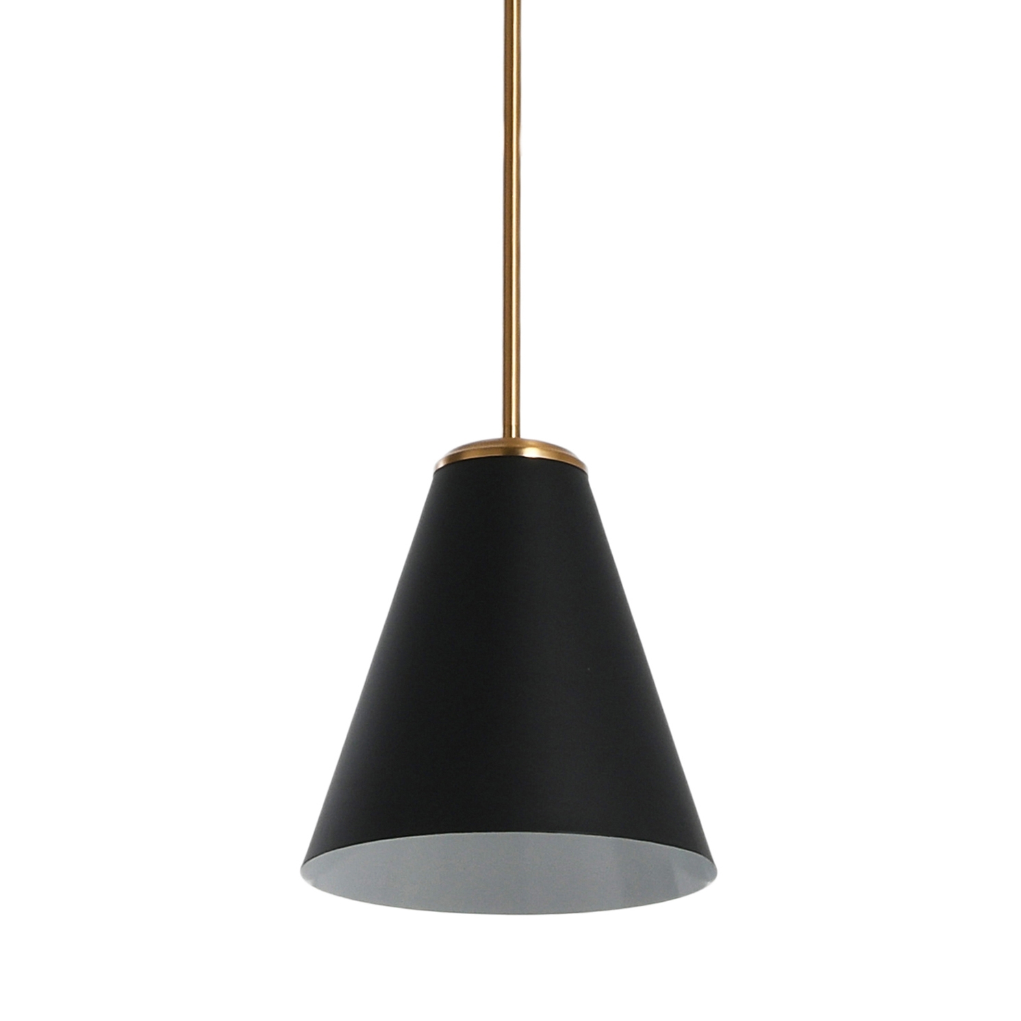 Robert Stevenson Lighting Beckett - Metal Ceiling Light with Shade, Black and Brushed Gold - Image 0