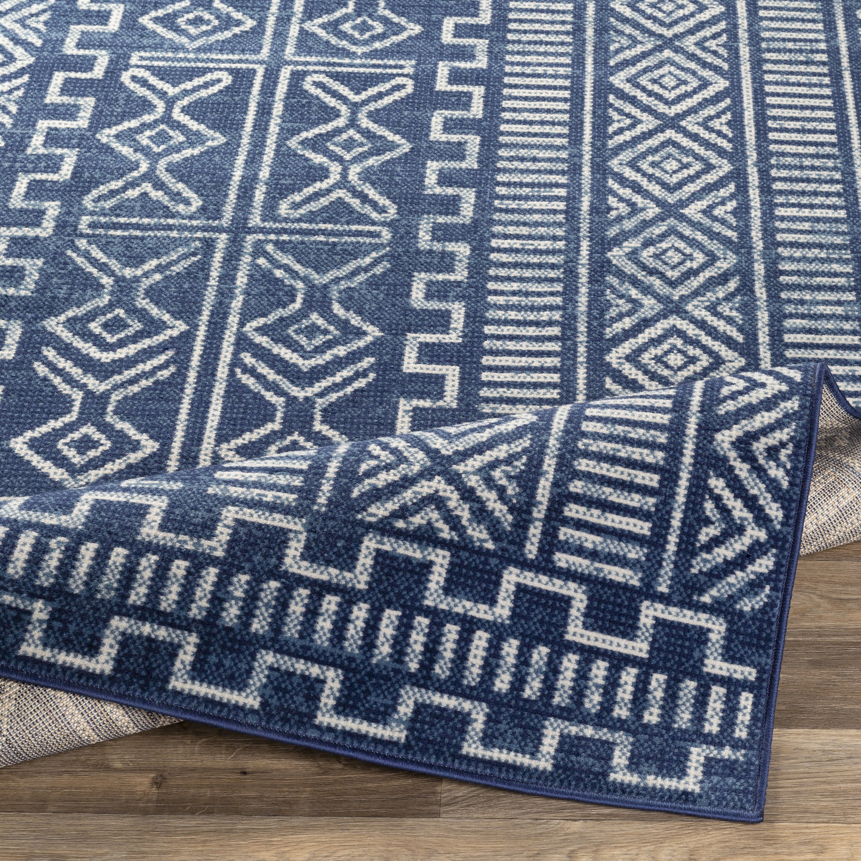 Ustad Blue Indoor 2' x 2'11" Machine Woven Rug - Image 4