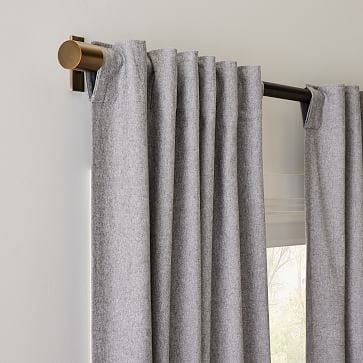 Solid Flannel Curtain Charcoal 48"x108" - Image 2