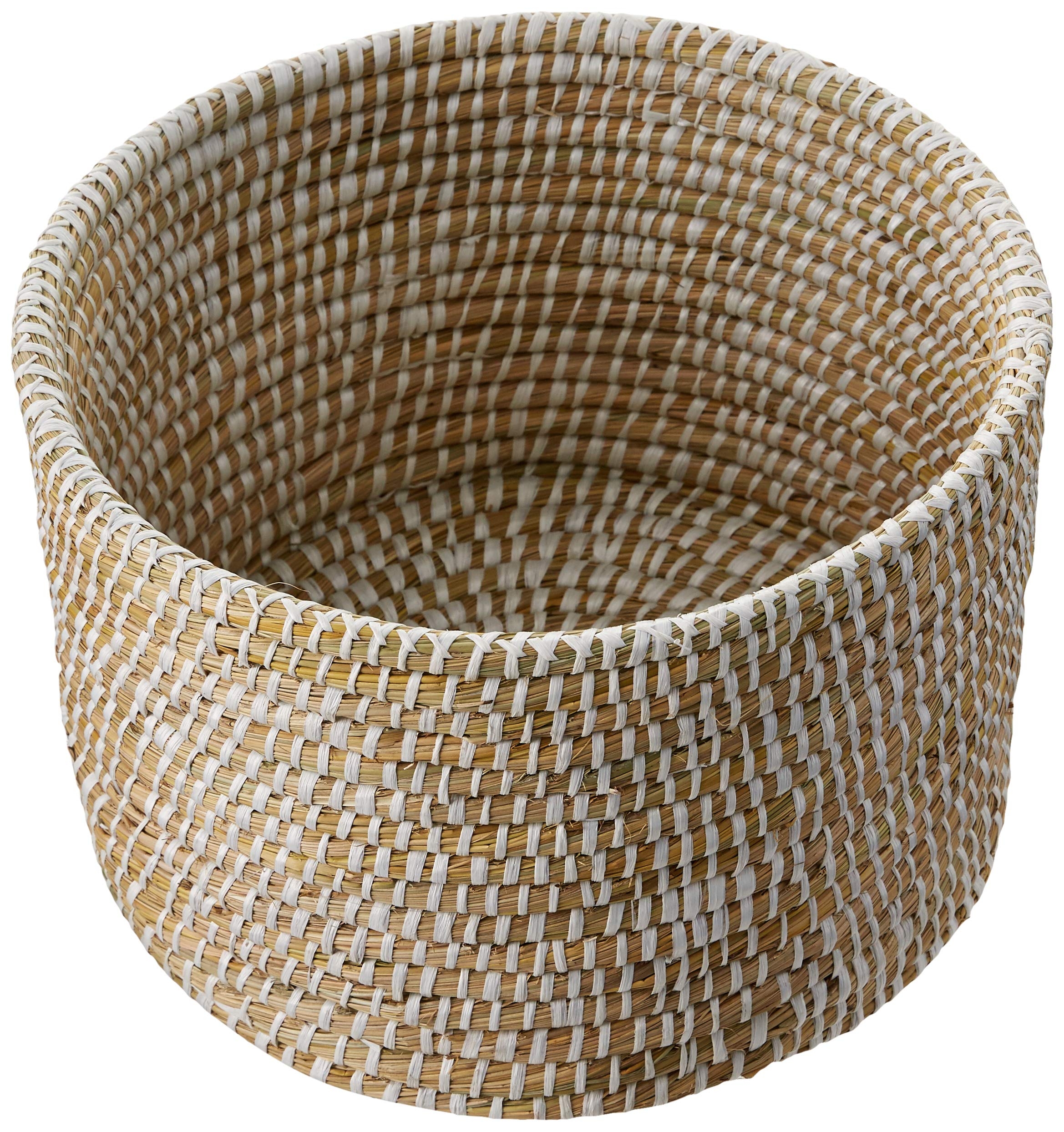 Whitewashed Woven Seagrass Baskets with Lids (Set of 3 Sizes) - Image 1