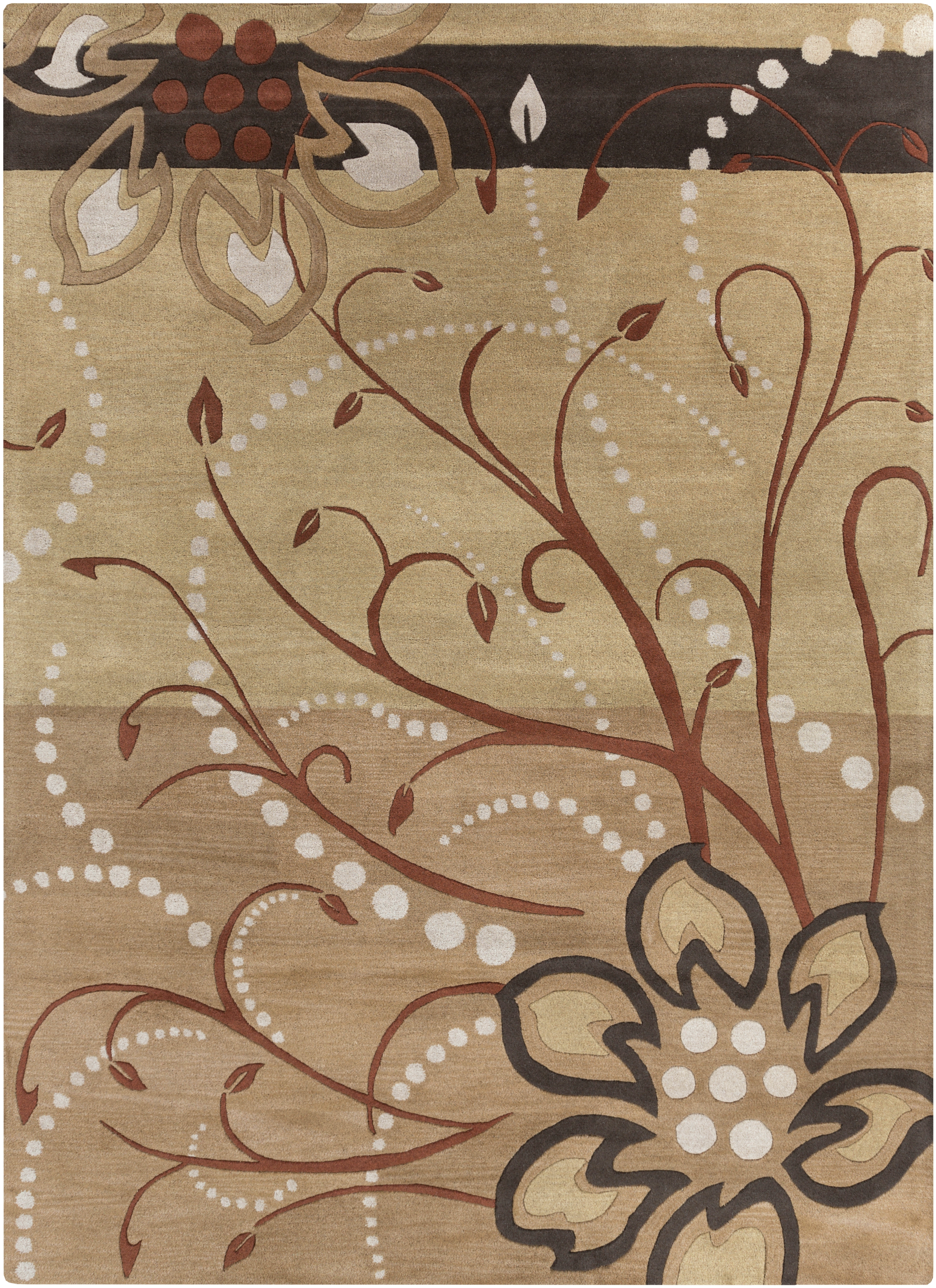 Athena Brown Indoor 9' x 12' Handmade Rug - Image 0