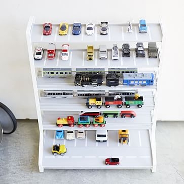 Tower Car and Train Display Storage Shelf, White - Image 2