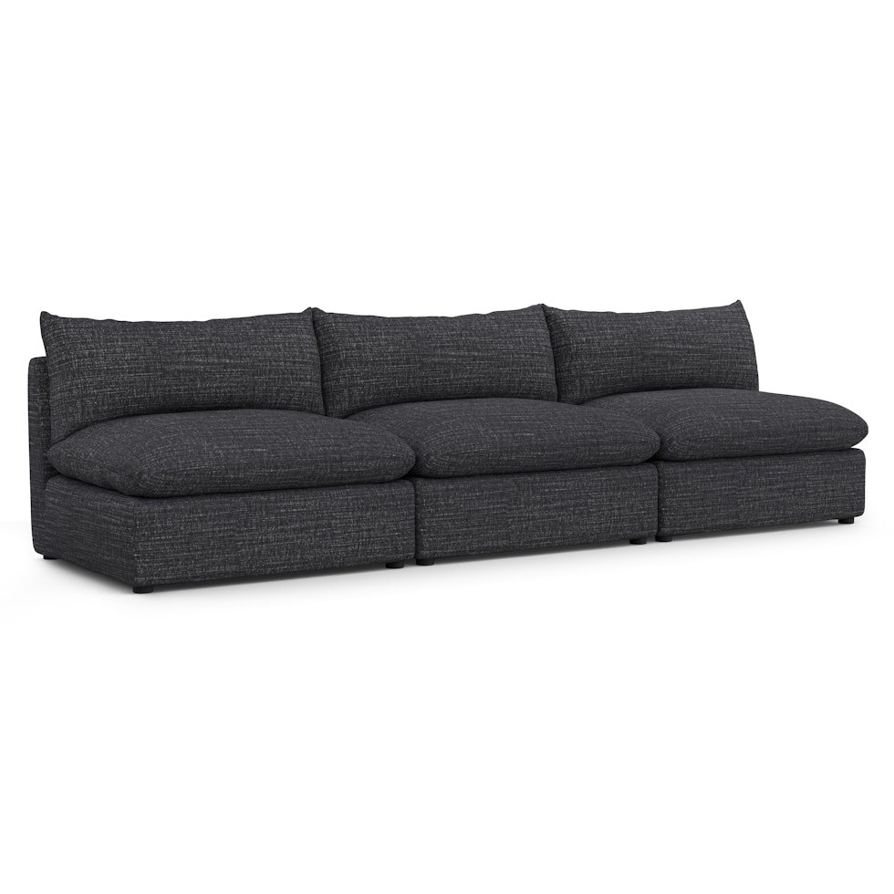 Leigh 118" Armless Modular Sofa - Napa Charcoal - Image 0