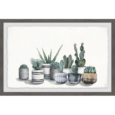 'Succulent Desert' Framed Watercolor Painting Print - Image 0