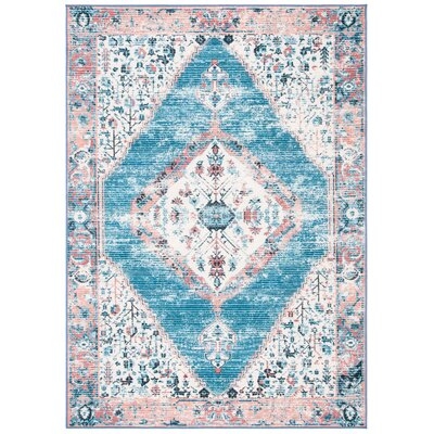 Quidel Oriental Ivoey/Pink/Blue Area Rug - Image 0