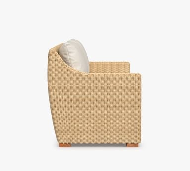 Hampton All-Weather Wicker Sofa with Cushion, Sand - Image 4