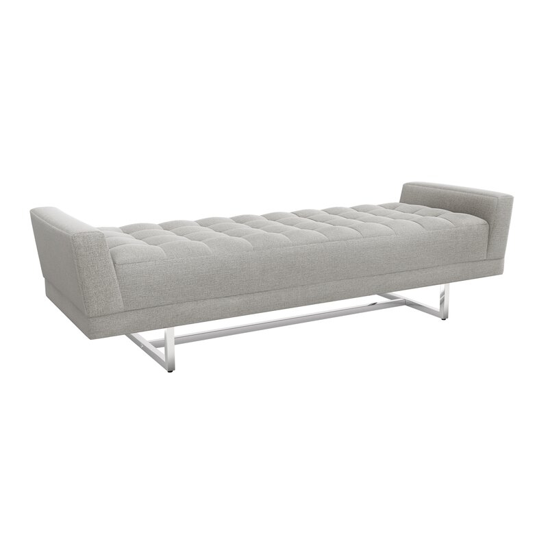 Interlude Luca King Upholstered Bench Color: Gray - Image 0