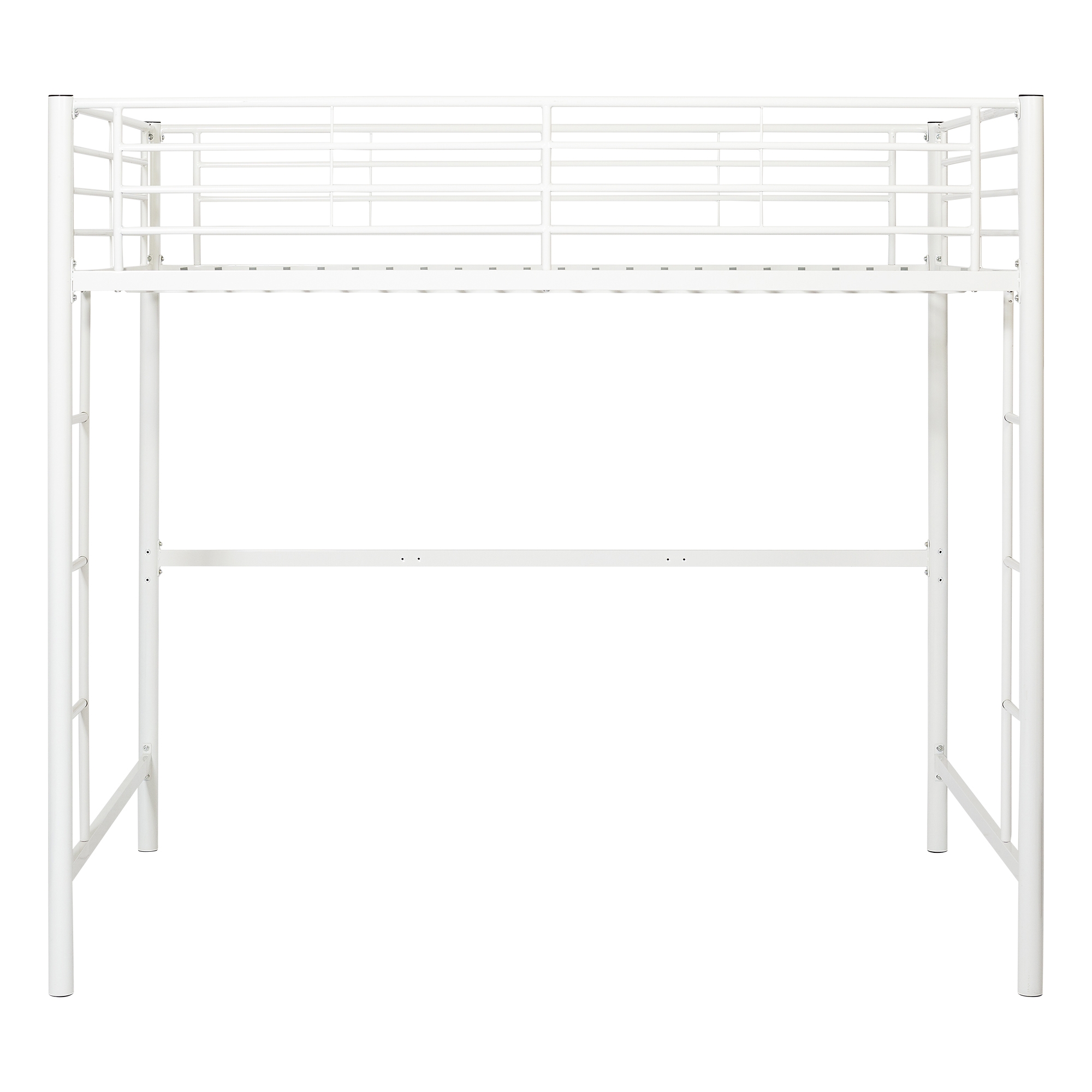 Premium Metal Full Size Loft Bed - White - Image 1
