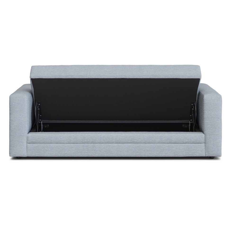 Riley 84" Storage Sofa - Silver Light Blue - Image 2
