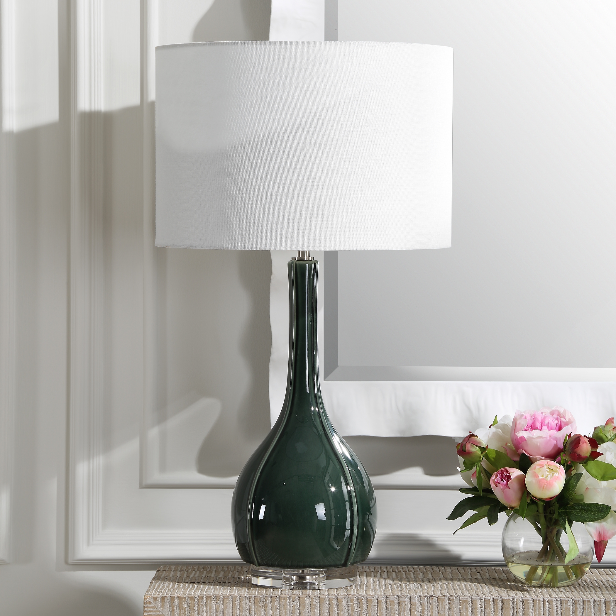 Essex Green Glass Table Lamp - Image 2