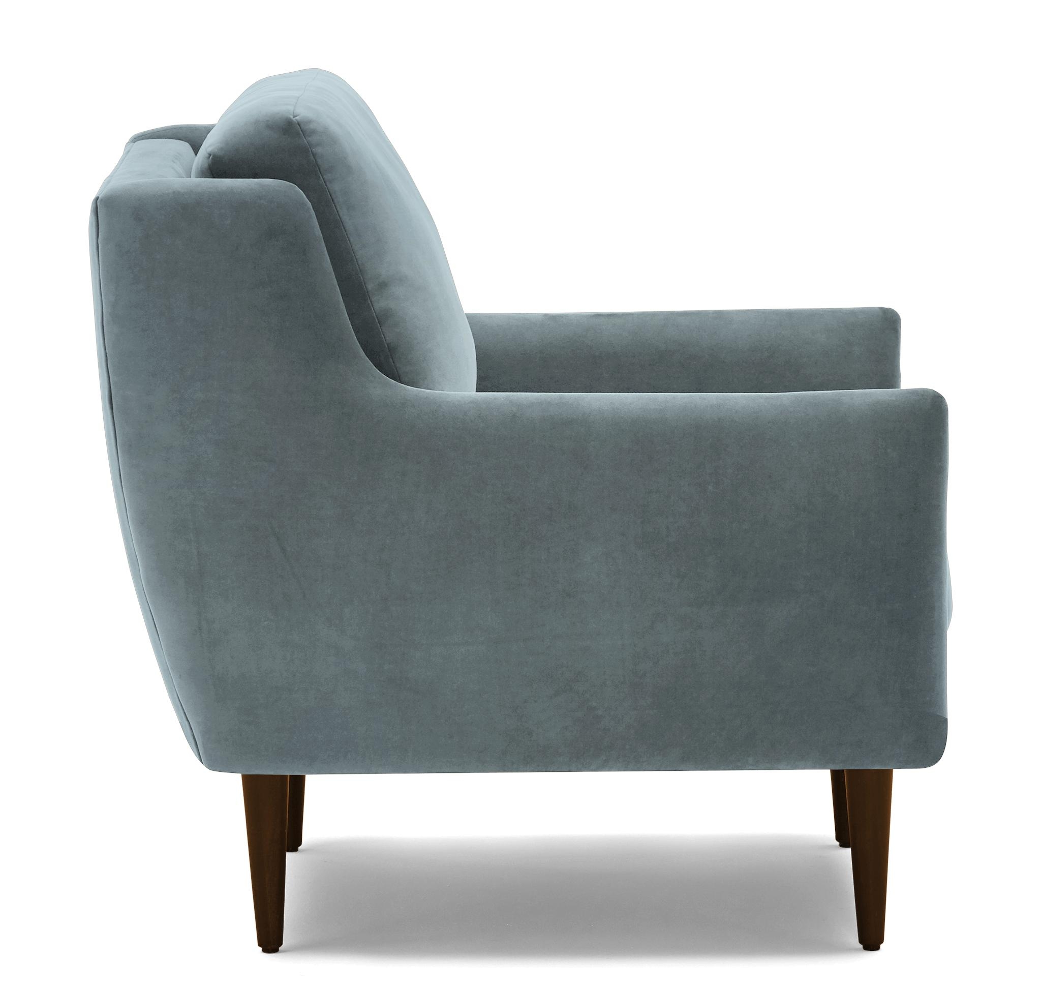 Blue Bell Mid Century Modern Chair - Plush Mist - Mocha - Image 2