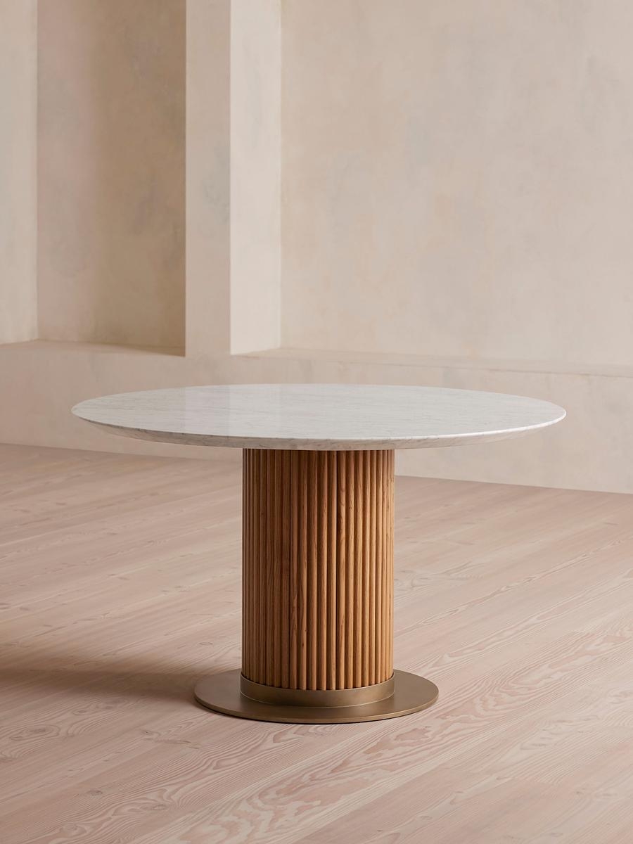 Murcell Round Dining Table, Carrara Marble - Image 0