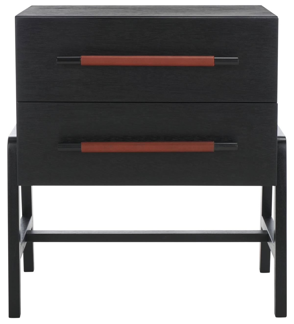 Tiona 2 Drawer Nightstand - Black / Brown - Safavieh - Image 0