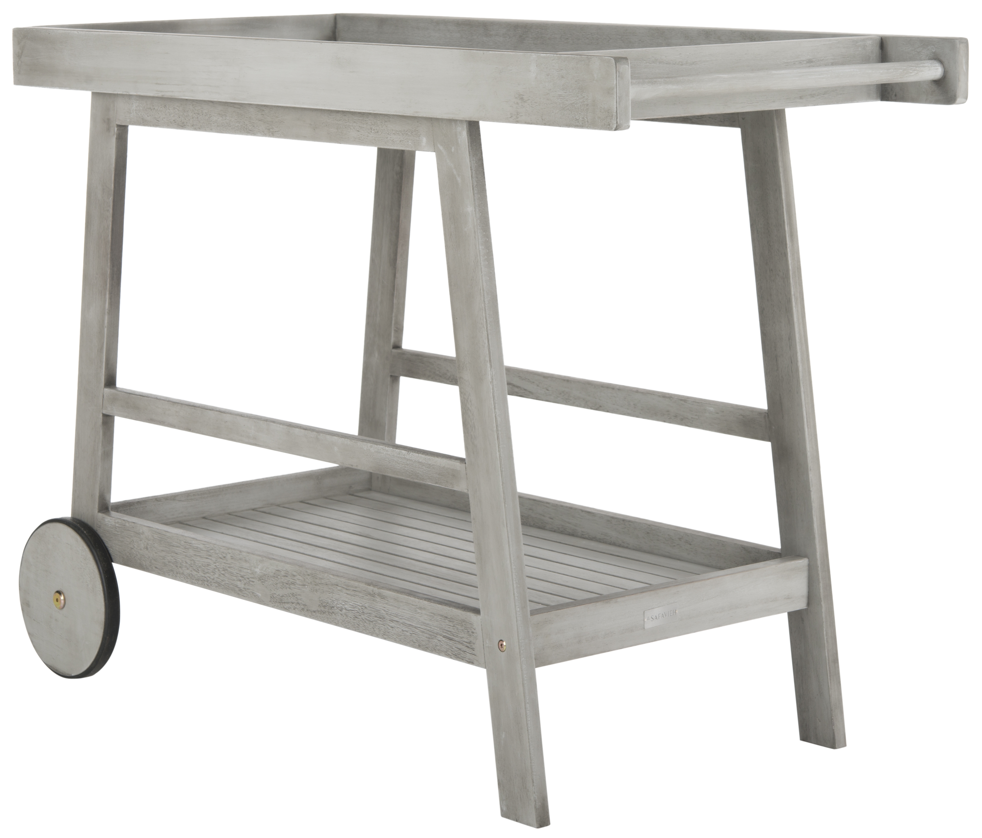 Renzo Indoor/Outdoor Bar Cart - Grey Wash - Safavieh - Image 1