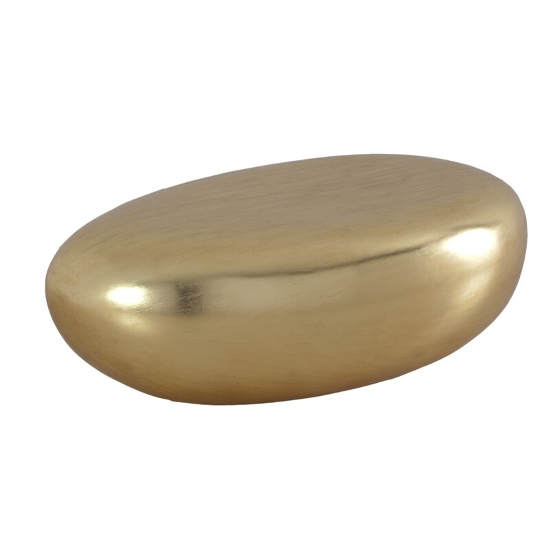 Phillips Collection River Stone Abstract Coffee Table Size: 16" H x 54" L x 34" W, Color: Gold Leaf - Image 0