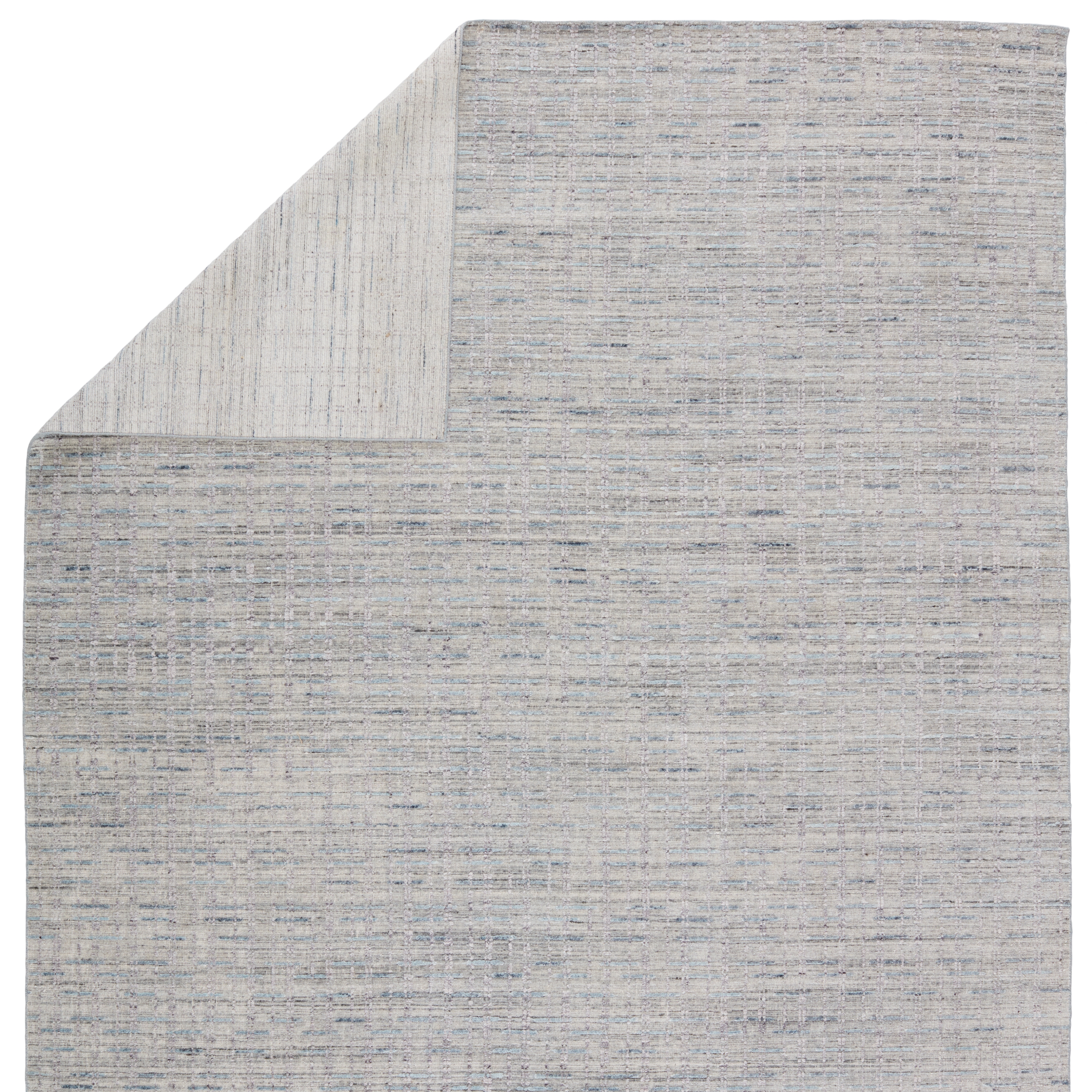 Thaddea Handmade Striped Light Gray/ Blue Area Rug (8'X10') - Image 2