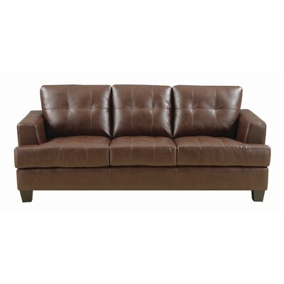 Geniya 85" Faux leather Recessed Arm Sofa - Image 0
