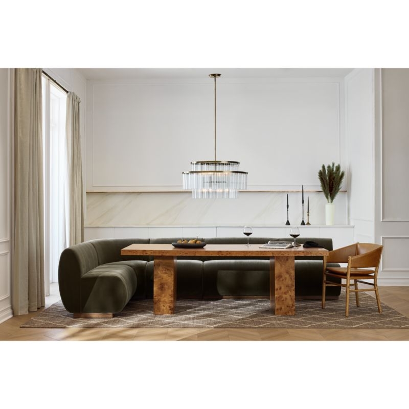 Aurora Brass & Glass Chandelier Light 31.5" - Image 1