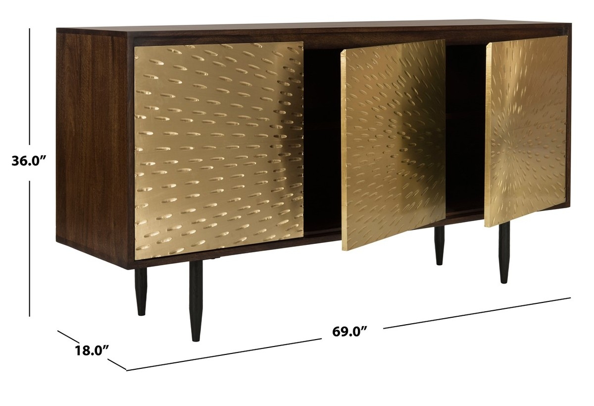 Eleni Brass Sideboard - Dark Brown/Shiny Brass - Image 7