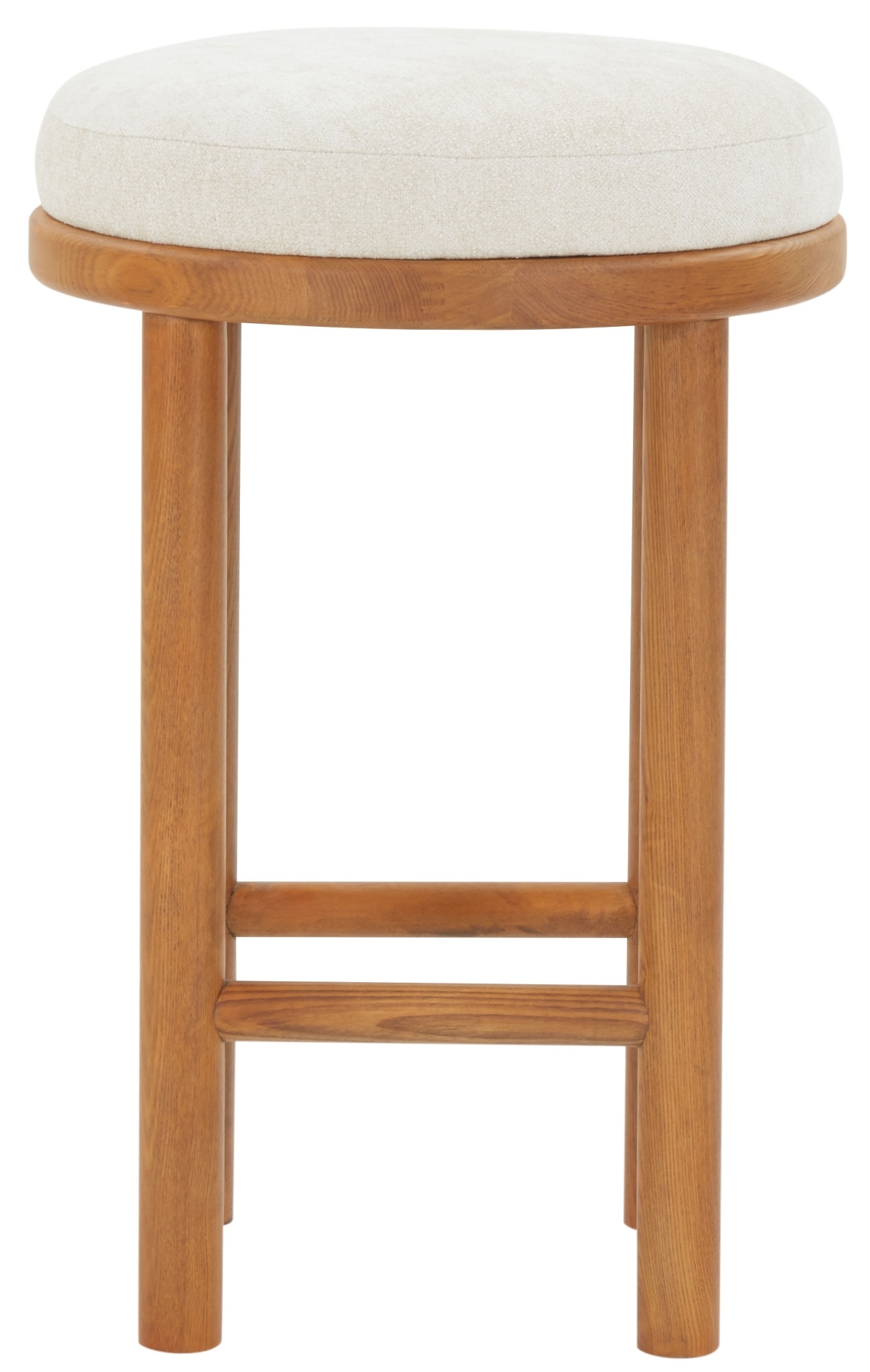Toledo Round Wood Counter Stool - Cream/Walnut - Image 0
