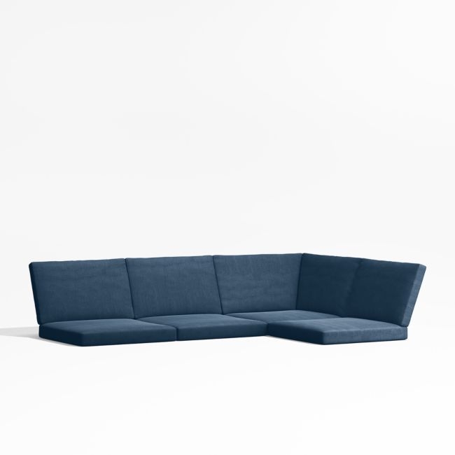 Alfresco Replacement Cast Harbor Blue Sunbrella ® 3-Piece Outdoor Sectional Sofa Cushions - Image 0