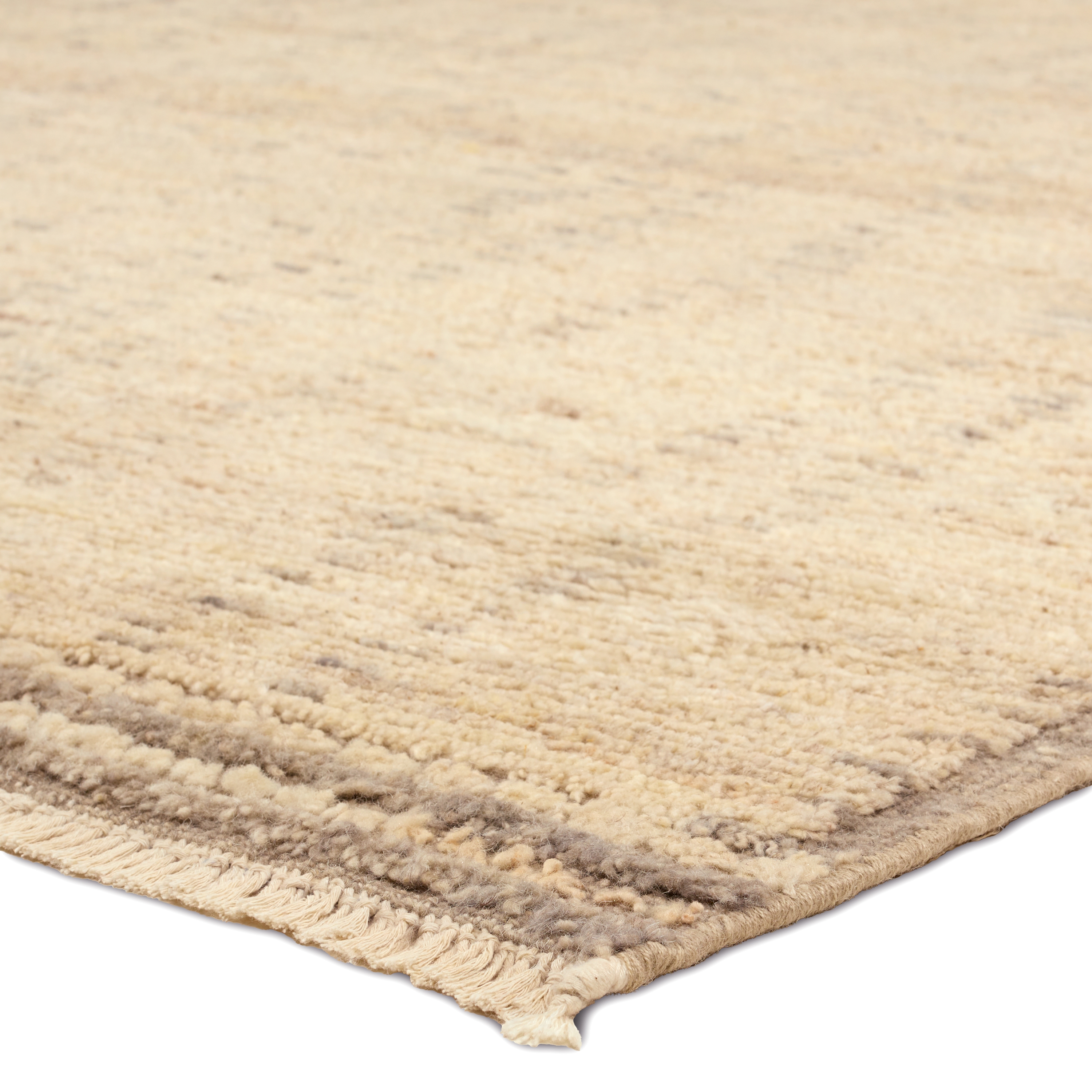 Kelyn KAZ07 Handknotted Dots Tan Area Rug (6'x9') - Image 1