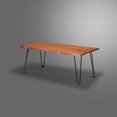 Solid Acacia Oak Wood Live Edge Coffee Table In Farmhouse Style - Image 0
