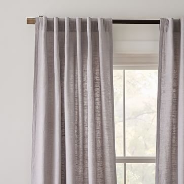 Textured Luxe Linen Curtain, Frost Gray, 48"x84" - Image 3