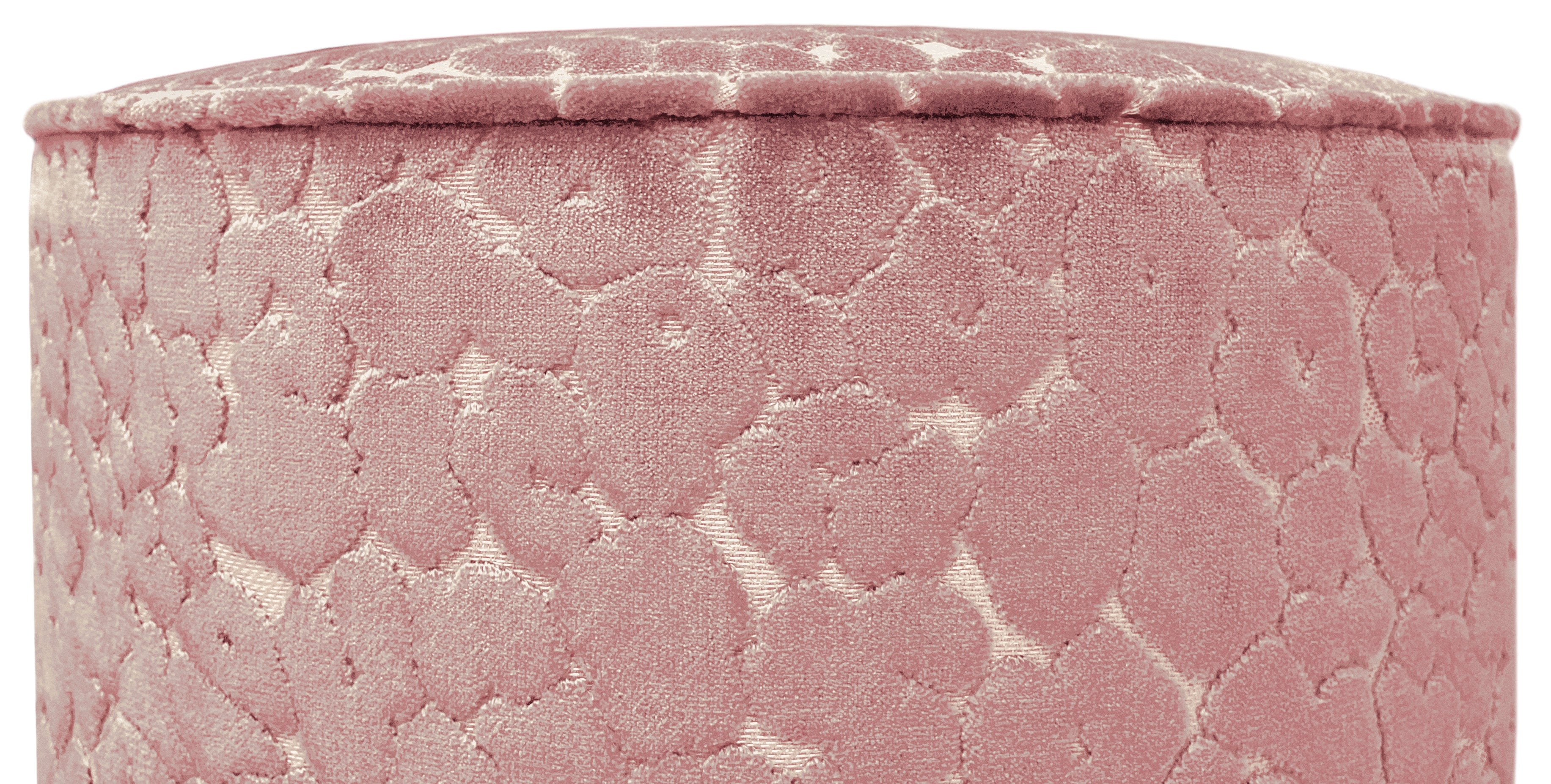 THE TIGHT ROUND OTTOMAN :: LEOPARD CUT VELVET // PINK PEONY - BY THE YARD - Image 2