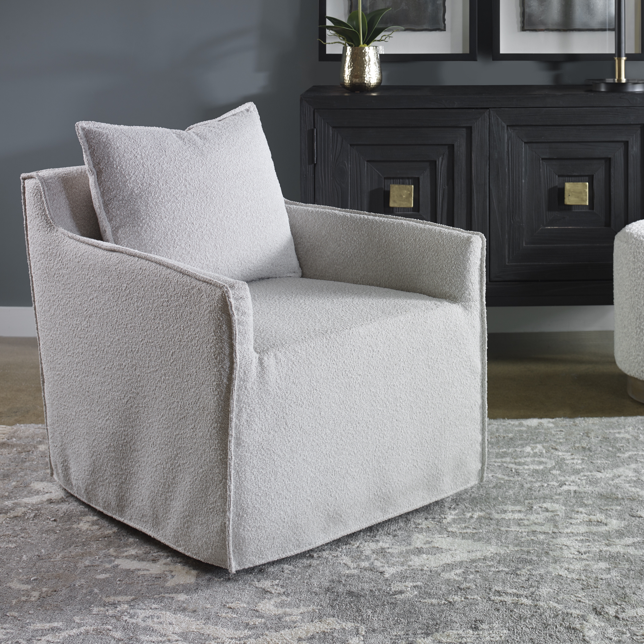 Welland Gray Swivel Chair - Image 1