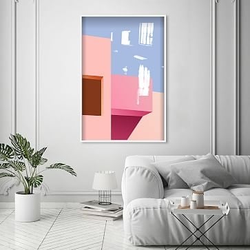 Oliver Gal Freeshape Building 8 24x36 Pink Framed Art - Image 3