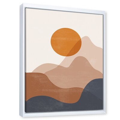 Abstract Red Moon In Earth Toned Mountains II - Modern Canvas Wall Art Print-FDP35895 - Image 0