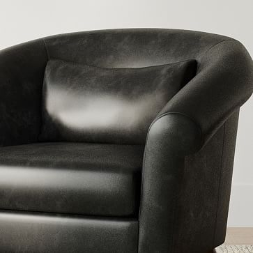 Parlour Chair, Poly, Vegan Leather, Snow, Pecan - Image 1