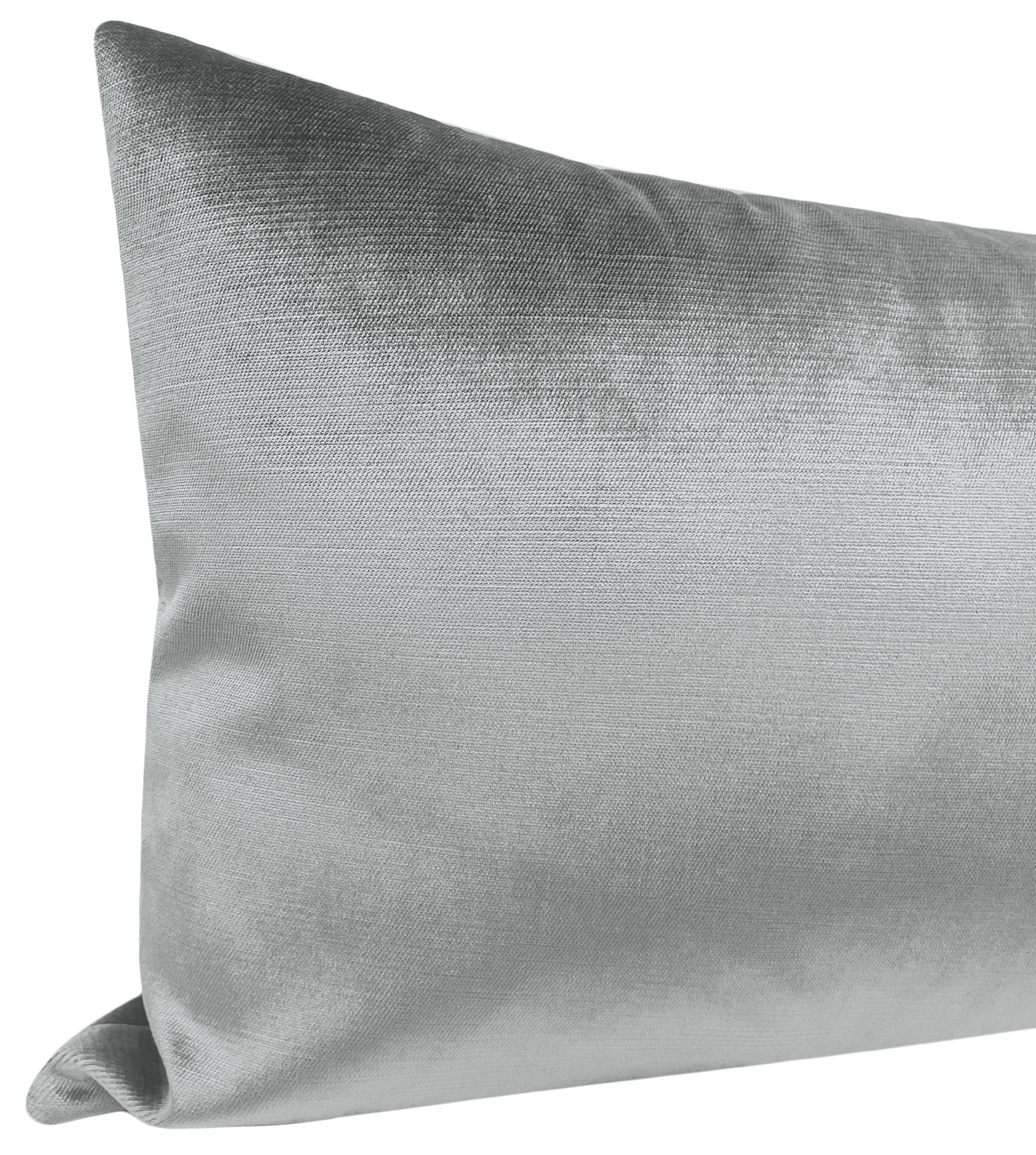 THE XL LUMBAR :: FAUX SILK VELVET // FRENCH GREY - BY THE YARD - Image 3