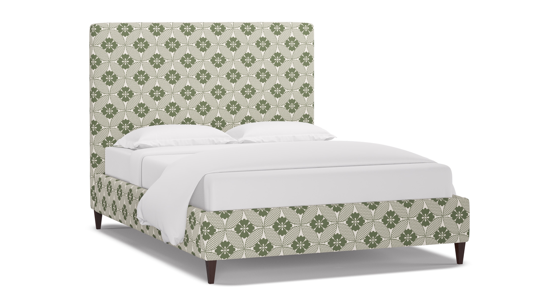 Classic Bed, Sage Solaire, Espresso Square Tapered Leg, King - Image 1