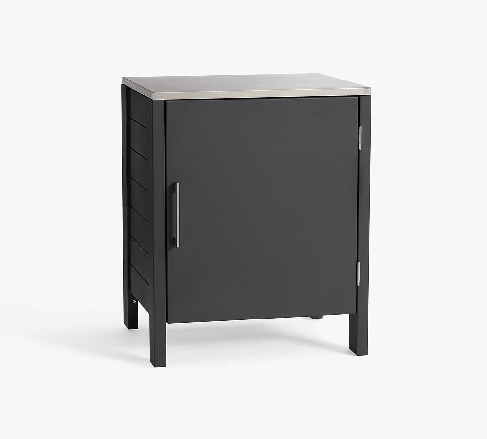 Malibu Metal Outdoor Kitchen Single Cabinet, Black - Image 0
