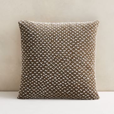 Raised Velvet Pillow Cover, Set of 2, Taupe, 18"x18" - Image 0
