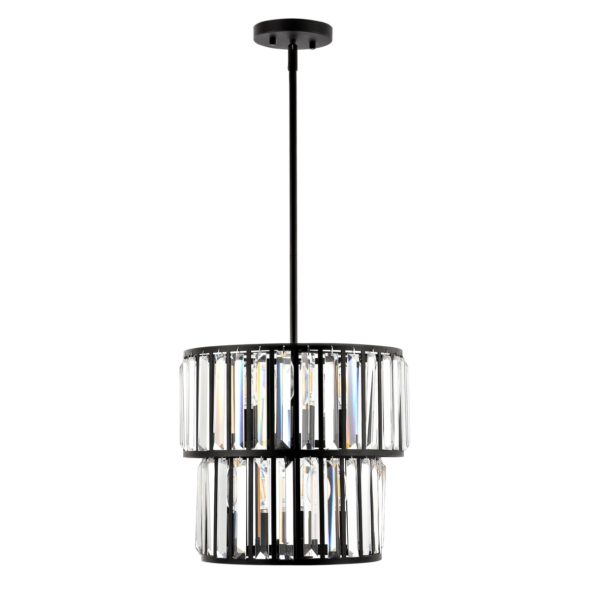 Crissa 6Lt 14.5" Chandelier - Black/Clear - Safavieh - Image 3