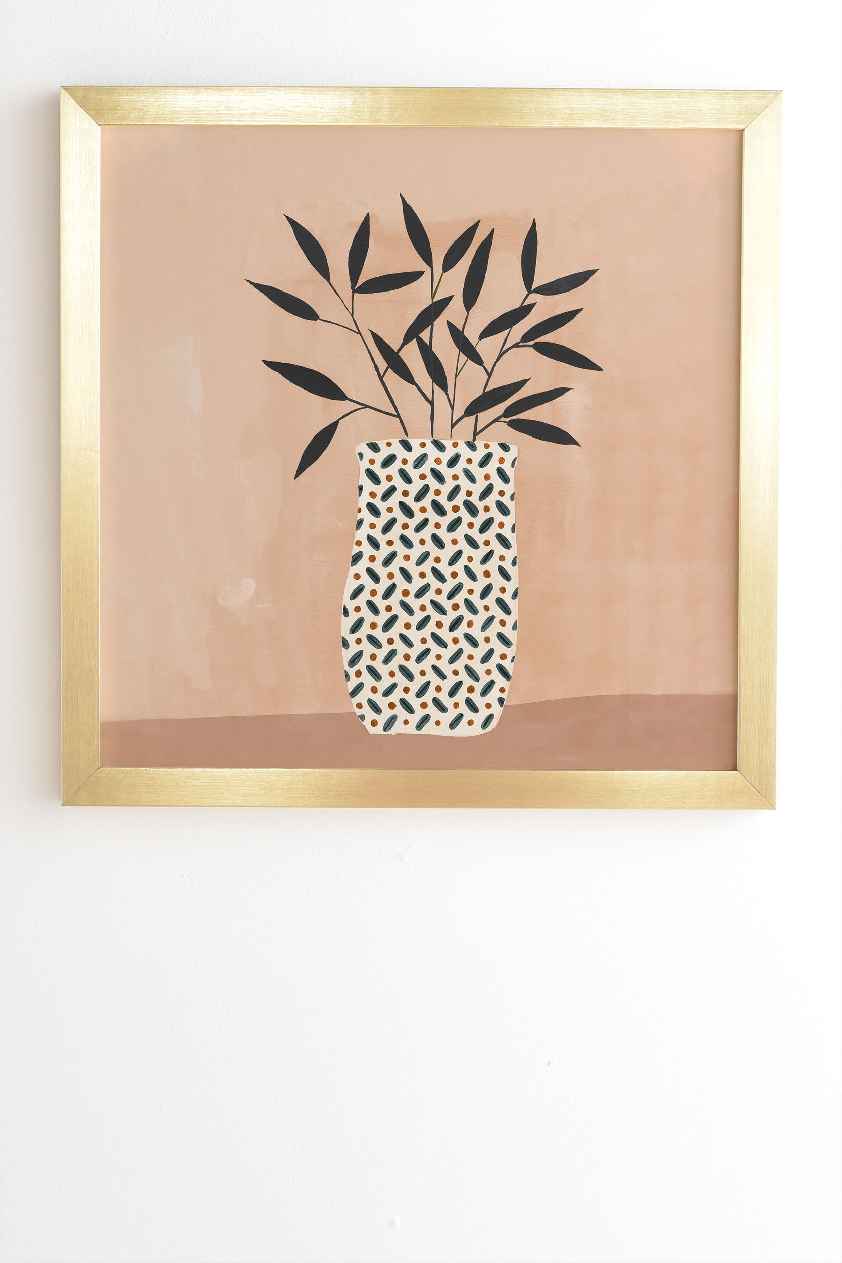 Odin Vase by Megan Galante - Framed Wall Art Basic Gold 14" x 16.5" - Image 1
