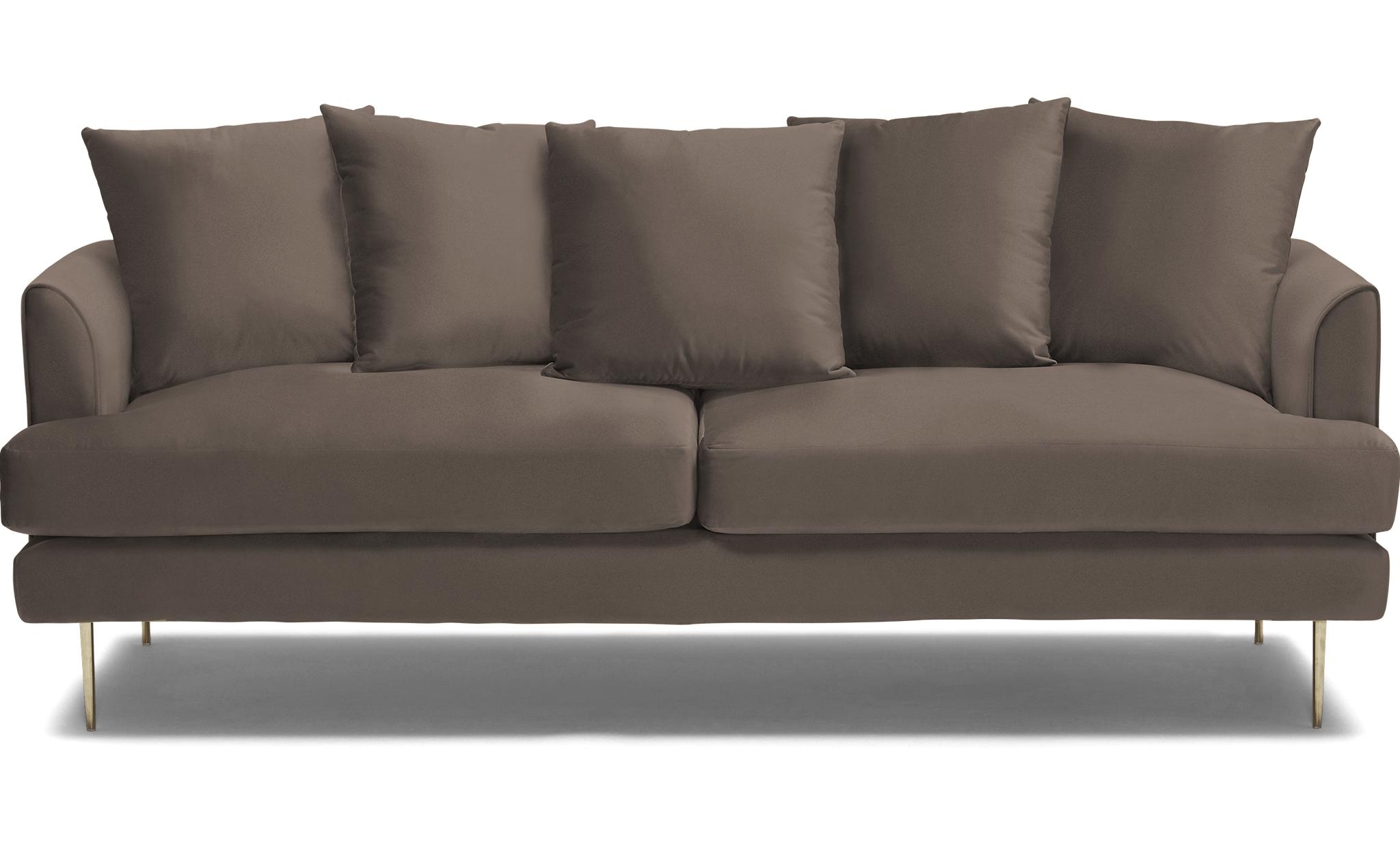 Brown Aime Mid Century Modern Sofa - Dawson Brindle - Image 0