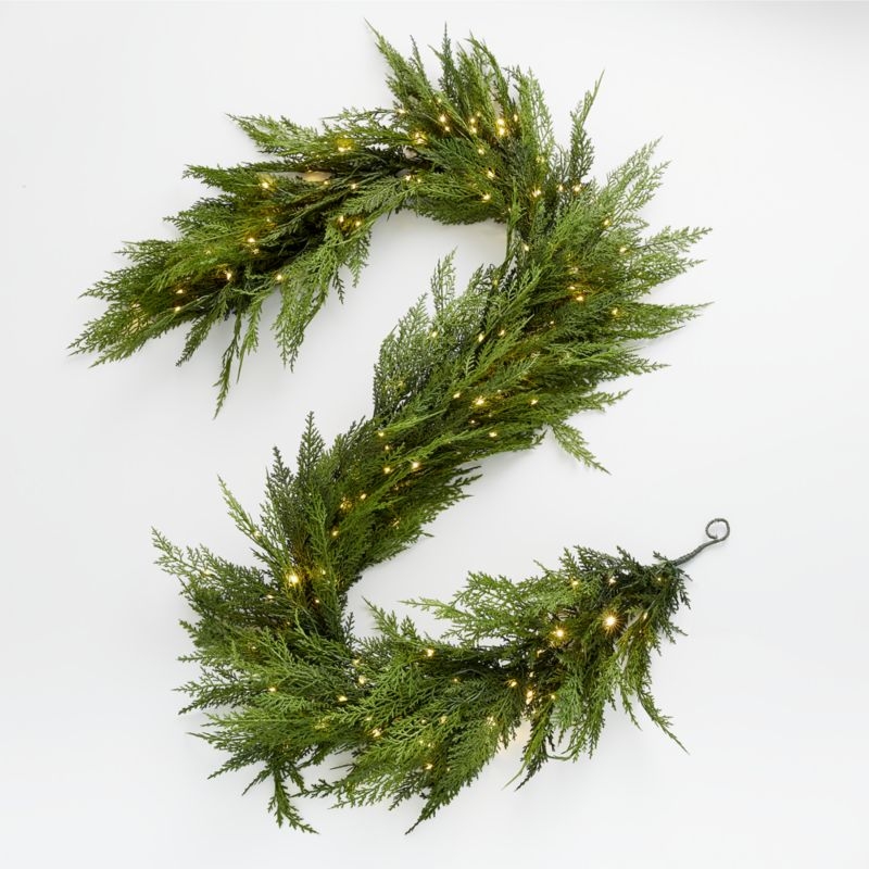 Faux Hemlock Pine Pre-Lit LED Christmas Garland 74" - Image 1