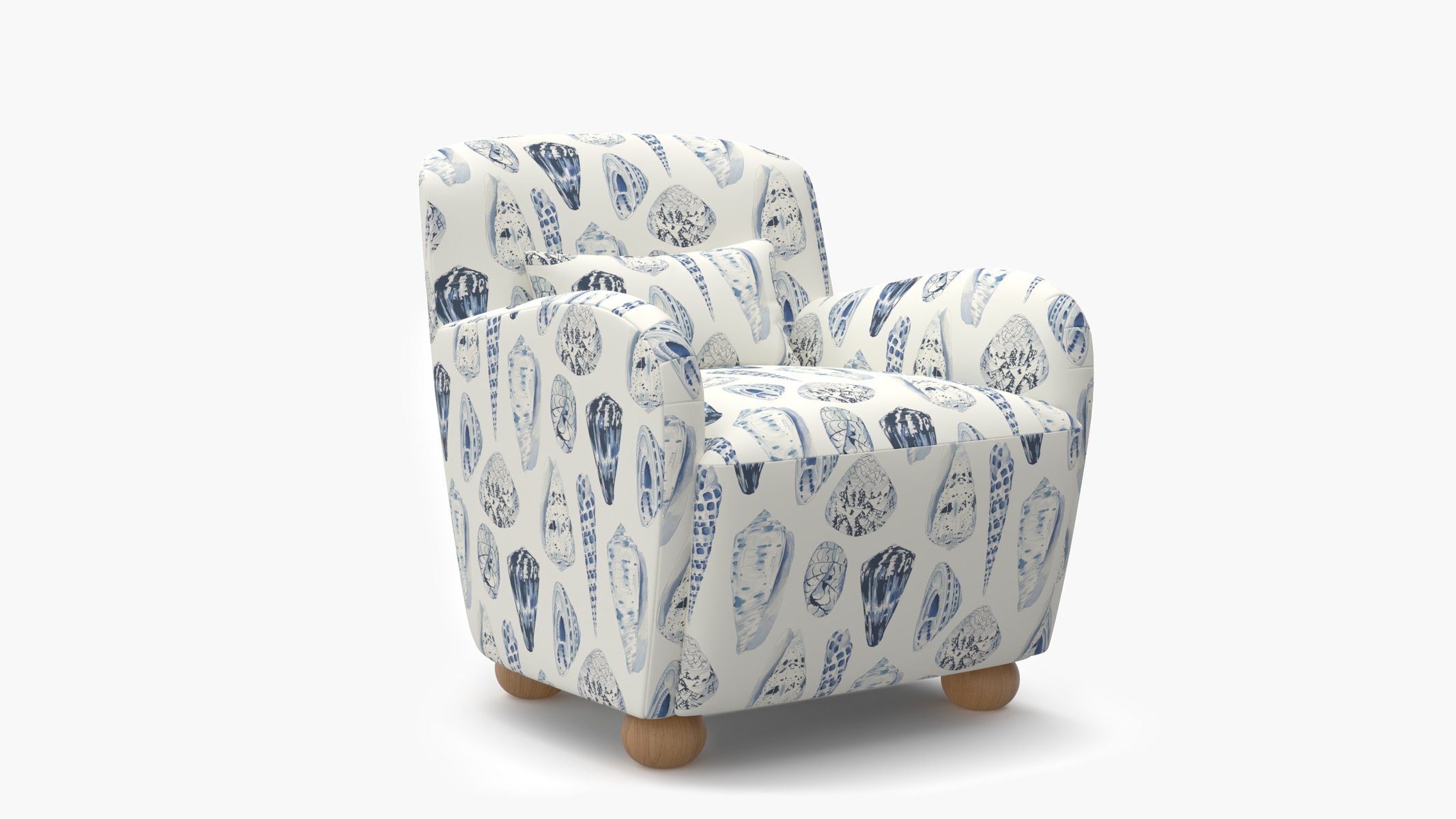 Club Chair, Porcelain Coquina, Natural Bun Foot - Image 1