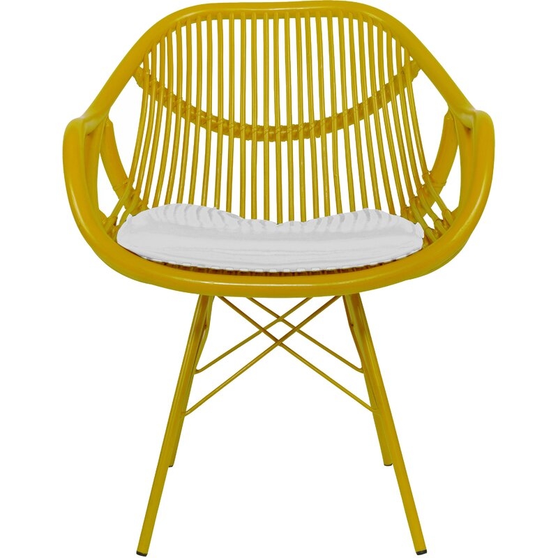 David Francis Furniture Stockholm Upholstered Slat Back Arm Chair - Image 0