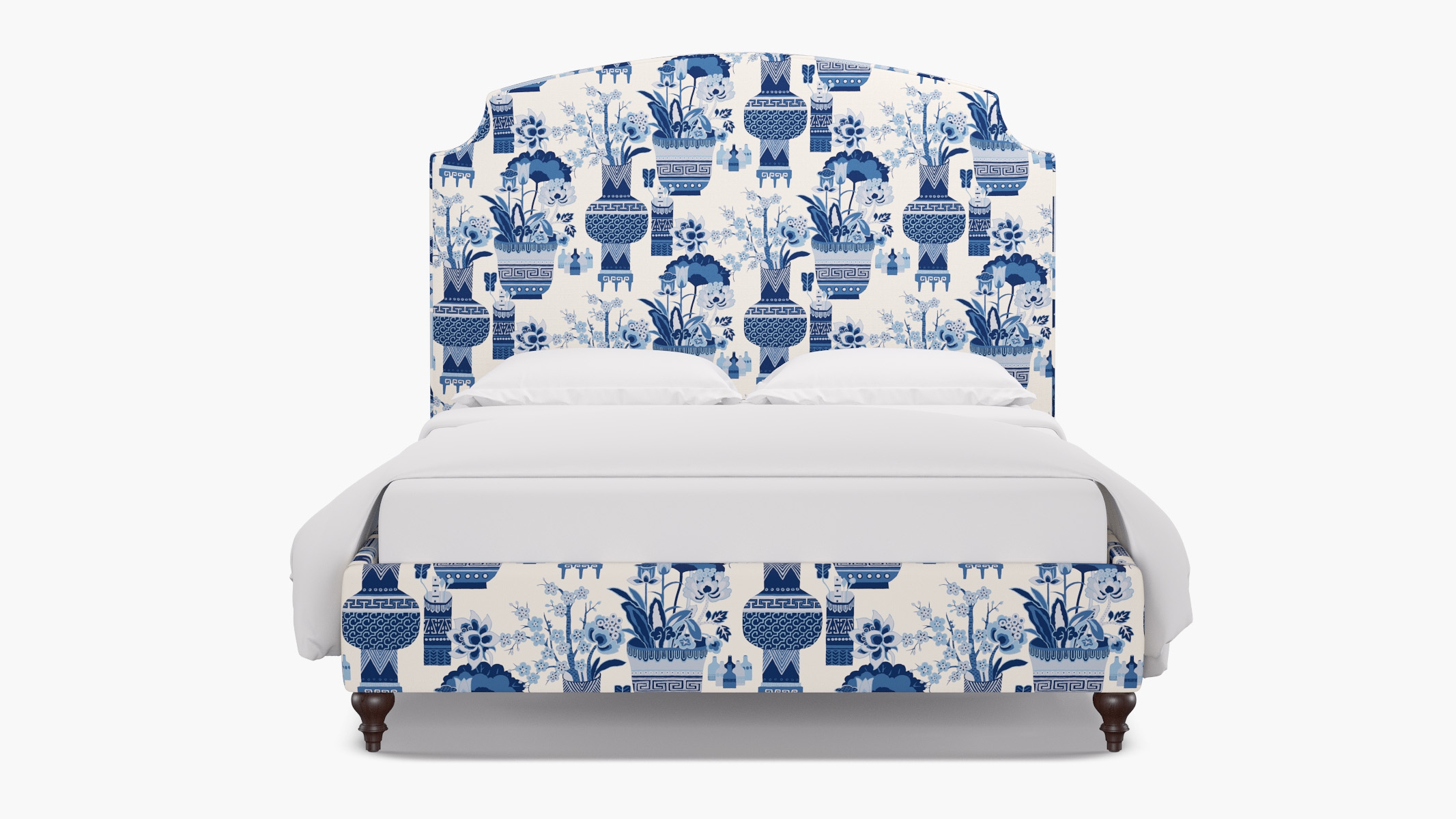 Cove Bed, Delft Kan-Shie, Espresso Traditional Turned Leg, Full - Image 0