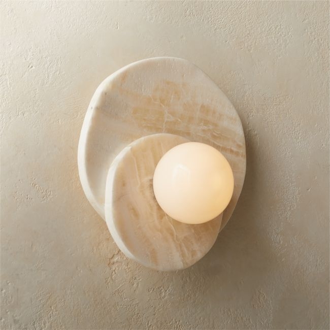 Astr White Onyx Wall Sconce Set of 2 - Image 0