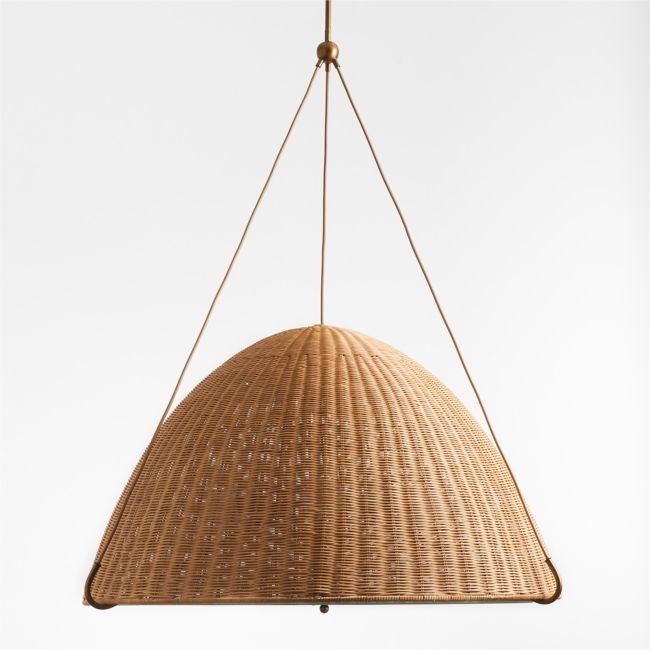 Harwich Large Woven Rattan Dome Pendant Light by Jake Arnold - Image 0