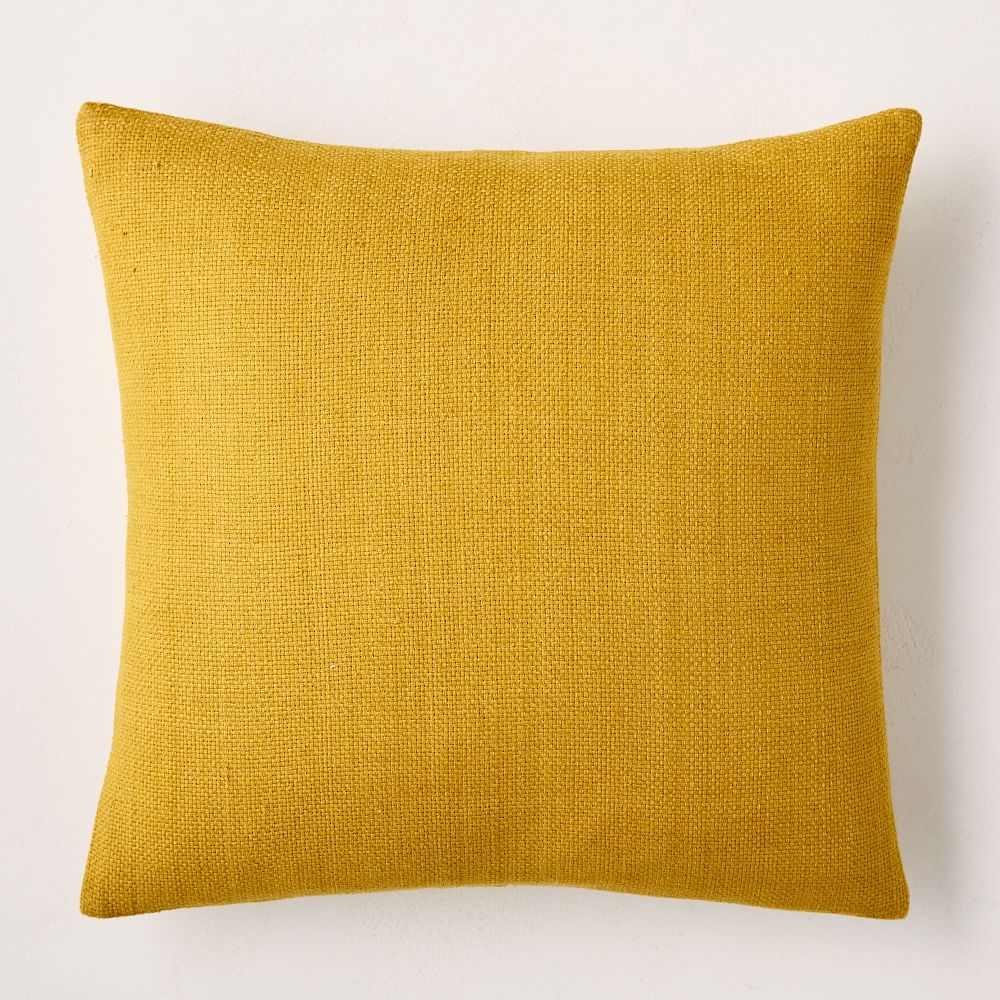 Silk Hand-Loomed Pillow Cover, 20"x20", Dark Horseradish - Image 0